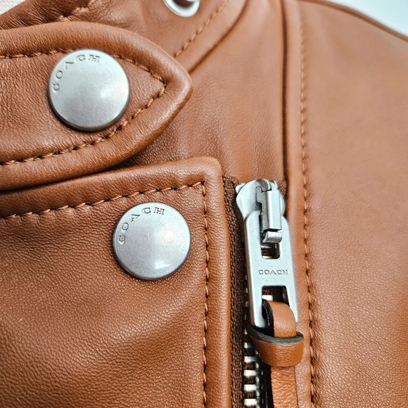 Coach Uptown Racer Leather Jacket - Picture 6 of 13